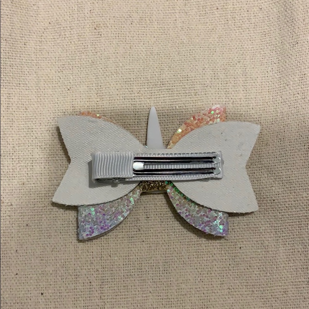 Rainbow Unicorn Hair Bow - Picture 2 of 4